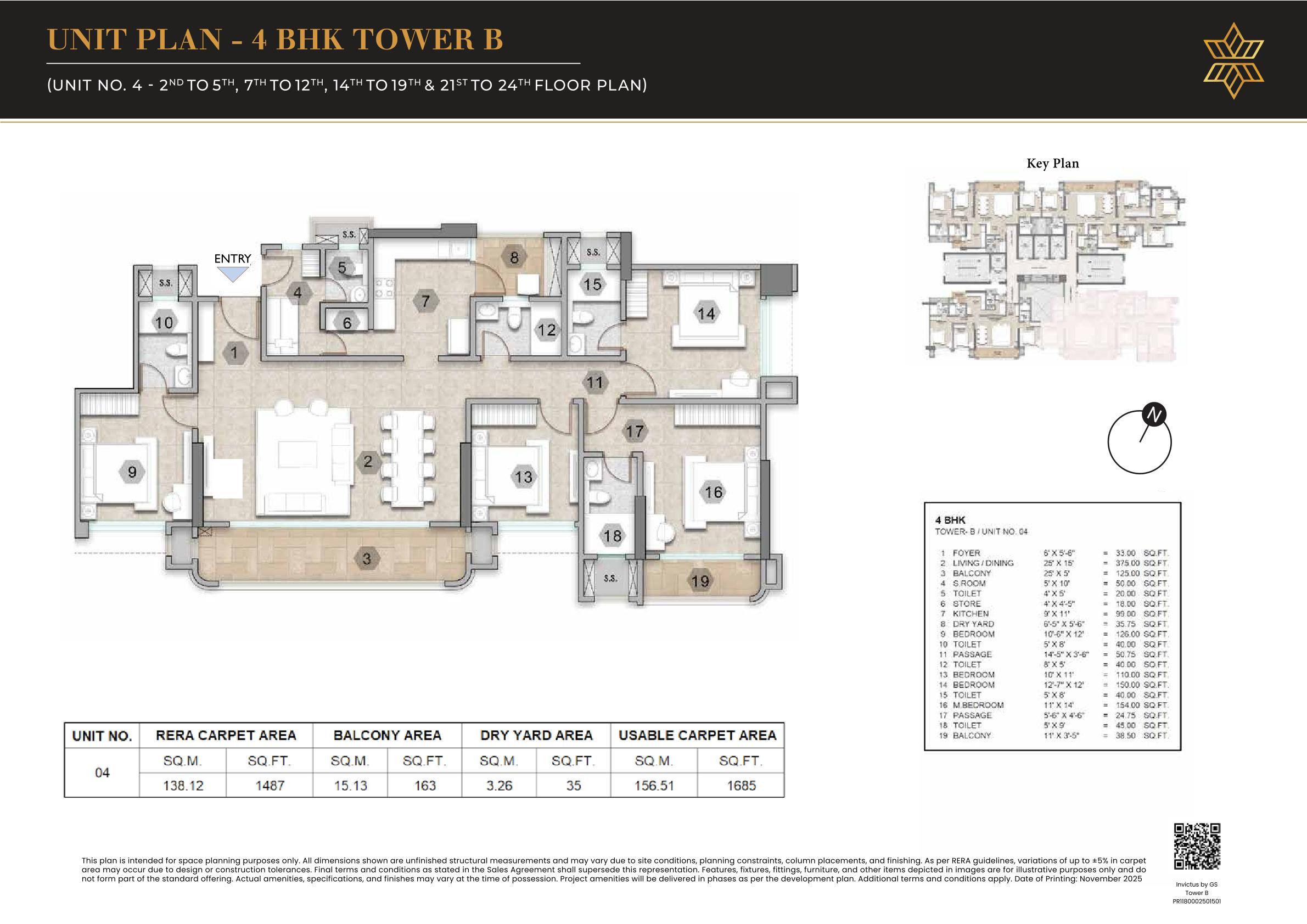 4 BHK Floor Plan
